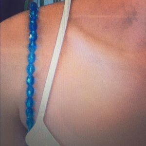 Turquoise Glass adjustable Beaded Bra Straps